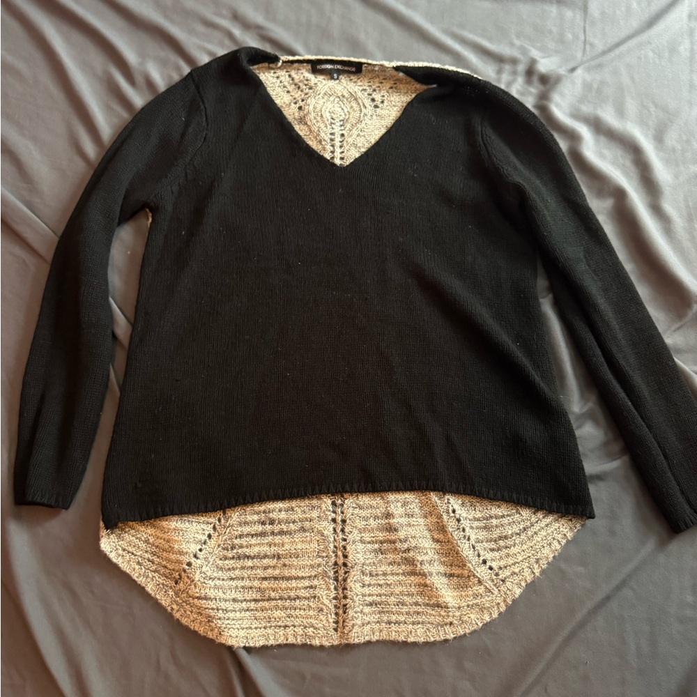 Foreign Exchange Black and Grey Women's Top